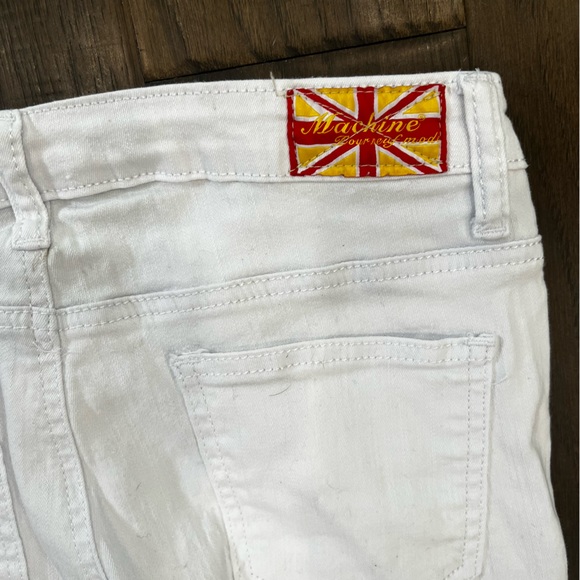 Machine Slightly Distressed White Jeans - Picture 4 of 11